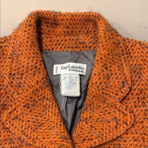 Guy Laroche Orange Tweed Blazer